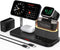 5 in 1 Wireless Charger with Alarm Clock for Apple, Mag-Safe Charging Station for iPhone 16/15/14/13/12, Apple Watch