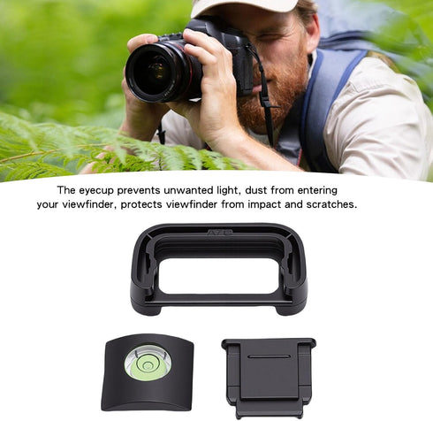 A7C GOWENIC Camera Eyecup Viewfinder Eyepiece, Soft Silicone Eye Cup with Hot Shoe Cover Protector and Bubble Spirit