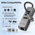 WALNEW USB-C to Ethernet Adapter, 4 in 1 USB C Hub with LAN RJ45, Aluminum Gigabit Network Cable Converter for PC