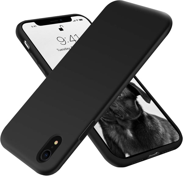 OTOFLY iPhone XR Case, Premium Soft Liquid Silicone Rubber, Full-Body Protective Bumper Case, Black