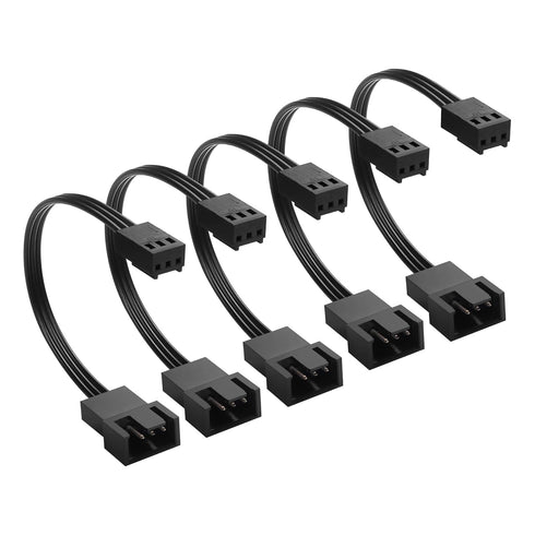 GINTOOYUN 4Pin PWM to 3Pin Standard Fan Adapter Cable, PWM Fan Temperature Control Cable for Desktop PC (5 Pack)