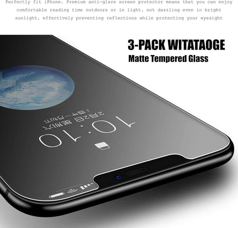 iPhone 12 Pro Max 3 Pack Matte Screen Protector - 9H Hardness, Anti-Fingerprints, Anti-Glare, Anti-Scratch, 6.7"