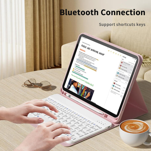 kenke Keyboard Case for iPad 10th Generation 10.9 Inch (2022), Smart Folio Cover with Detachable Wireless Keyboard,