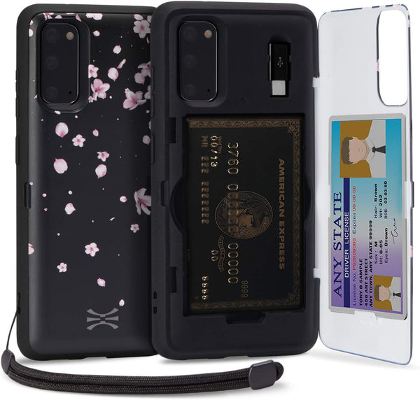 TORU CX PRO Case for Galaxy S20, Slim Protective Cover with Card Holder, Hidden Credit Cards Wallet Flip Slot