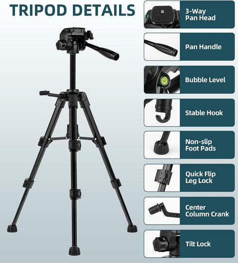 Artisorama 25'' Mini Tripod for Camera, Small Tabletop Travel Camera Stand, Compact Portable Desk Lightweight Tripods