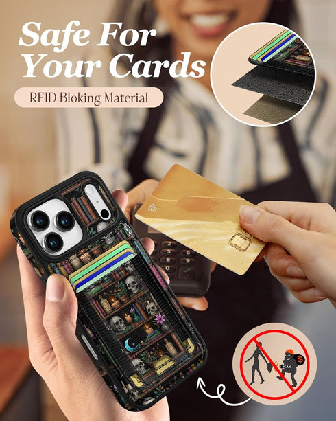 Shorogyt 17 5 17Pro, for iPhone Pro Case Wallet - Fits Cards, Compatible with Magsafe Detachable Magnetic Credit Card