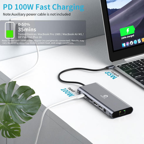 WWLSV 4K@60Hz(DP 1.4 2 14-in-1 3.1/100W Docking Station Dual Monitor for MacBook/Dell/HP/Lenovo Laptop, Dual Required)