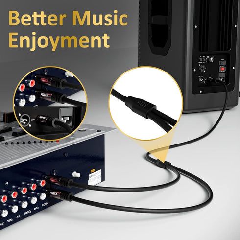 RCA Y-Adapter Splitter Cable, 75 Feet, 1 RCA Male to 2 RCA Male Stereo Audio Subwoofer Cable, 24K Gold Plated