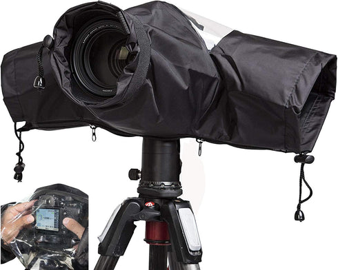 WANBY Professional Waterproof Camera Rain Cover, Soft Black for All DSLR SLR Cameras