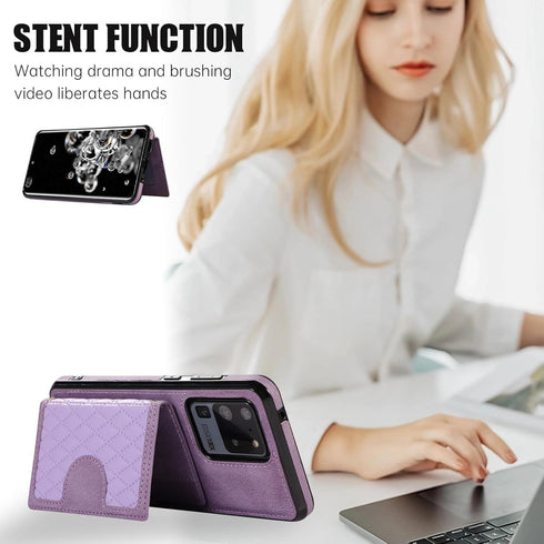 Asuwish Samsung Galaxy S20 Ultra 5G Wallet Case with Card Holder, Tempered Glass, Crossbody Strap - Purple for Women &
