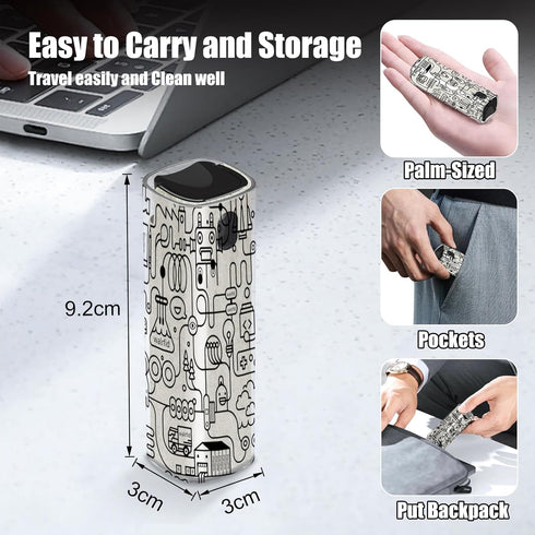 walrfid Laptop Screen Cleaner Spray and Wipe, Phone Cleaning Kit for Electronic Devices with Black Graffiti Case