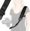 USA Gear Camera Sling Shoulder Strap - Adjustable Neoprene, Safety Tether, Accessory Pocket, Quick Release Buckle