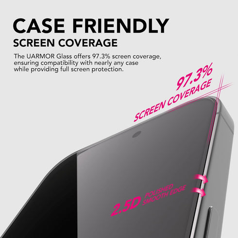 UARMOR Glass HD Clear Screen & Camera Lens Protector for iPhone 15 Pro Max, 9H Tempered Glass with Easy Installation