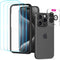 UARMOR Glass HD Clear Screen & Camera Lens Protector for iPhone 15 Pro Max, 9H Tempered Glass with Easy Installation