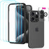 UARMOR Glass HD Clear Screen & Camera Lens Protector for iPhone 15 Pro Max, 9H Tempered Glass with Easy Installation