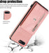 Phone Case for iPhone 7plus 8plus, Wallet Cover with Wrist Crossbody Strap, Leather Cell Accessories, Rose Gold