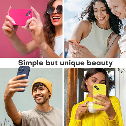 LOVE 3000 iPhone 14 Case, Shockproof Protective Premium Silicone with Soft Anti-Scratch Microfiber Lining, Navy Blue