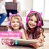 Kids Headphones, Light Up Cat Ear On-Ear Headphones for iPad Fire Tablet Kindle, Safe 85db Volume Control - Purple/Pink