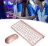 Keyboard Mouse Set, 2.4G, 78 Keys, USB Thin Etched Keycaps, Mute, Ergonomic Design, QWERTY for PC, Laptop (Rose Gold)