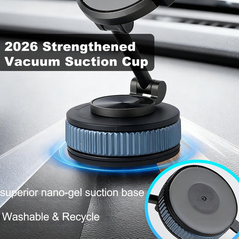 METINFUS 360 Vacuum Car Phone Holders, Upgrade Strong Suction Cup Phone Mount for Car, Adjustable Clamp Clip Phone