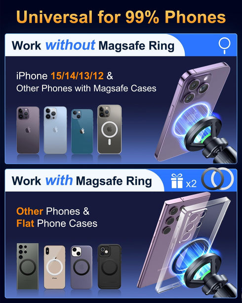 2025 Newest & Strongest for MagSafe Car Mount with Stabilizer?Patent & Safety Certs? 5-in-1 Bendable Rotatable Magnetic