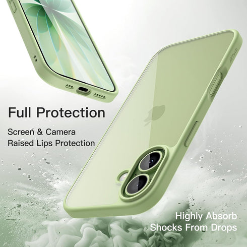 JETech 17 6.3-Inch, Case for iPhone Shockproof Phone Bumper Cover, Solid Color Matte TPU Frame, Anti-Scratch Clear Back