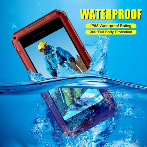 Mitywah Waterproof Case for iPhone SE 2020, Heavy Duty Military Grade Armor Metal Case, Full Body Protective Shockproof
