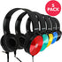 Kids Headphones Bulk 5 Pack, On Ear Color Varieties, Comfy Swivel Earphones for Classroom and Travel