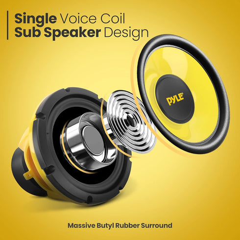 Pyle Car Midbass Speaker System - Pro 8 Inch 400 Watt 4 Ohm Auto Mid-Bass Component Poly Woofer Audio Sound Speakers