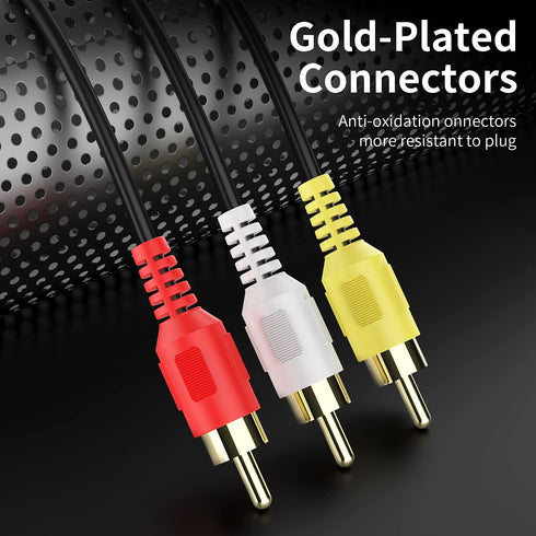 Abireiv 25FT 3RCA 3RCA Set-Top 24K Audio Video RCA Cable, to Composite AV Cable Compatible with Box, Speaker