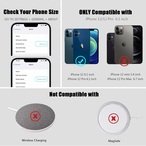 Nvollnoe for iPhone 12/12 Pro Case with Card Holder, Dual Layer Heavy Duty Shockproof Wallet Case with Hidden Slot