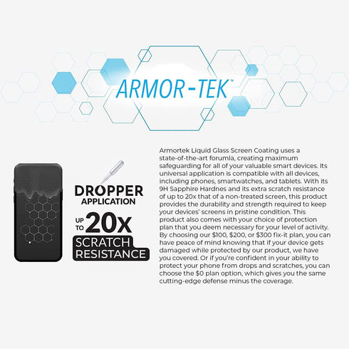 LIQUIPEL Armortek Liquid Glass Screen Protector - Universal Nano Protection for Smartphones, Tablets & Wearables - $200