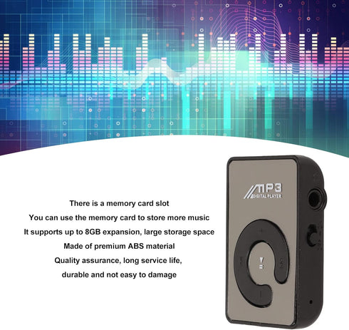 Heayzoki MP3 Player with Clip, Portable Music Player with Headphones, Wearable Small Audio Player for Daily School