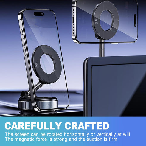 CoguZed 360 Magnetic Suction Cup Phone Mount, Strong Vacuum Phone Holder with Degree Adjustable and Foldable Arm