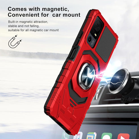 Ailiber TCL 40XL Case - Military Grade Shockproof Cover with Screen Protector & Ring Kickstand for Jitterbug Smart