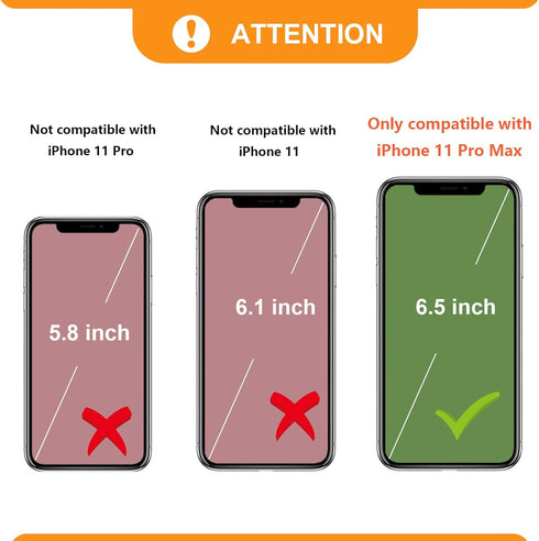 Bocasal Crossbody Wallet Case for iPhone 11 Pro Max, Credit Card Holder, PU Leather Kickstand, Shockproof Detachable