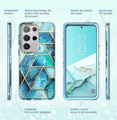 i-Blason Cosmo Series Case for Samsung Galaxy S21 Ultra 5G, Slim Stylish Protective Case Without Screen Protector