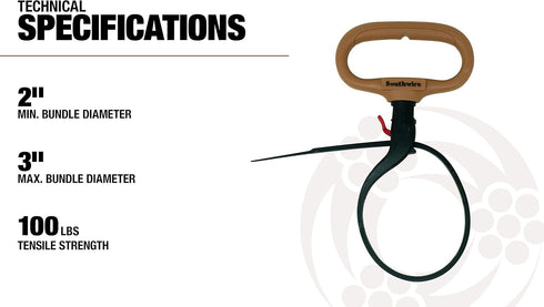 Southwire CLPT03 3-Inch Adjustable Heavy Duty Clamp Tie with Rotating Handle, Reusable Zip Down Cable, Brown