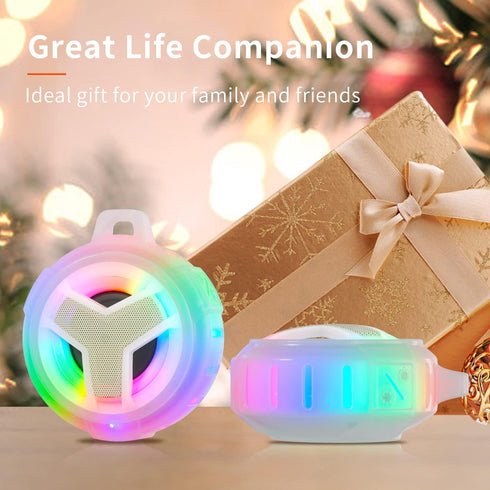EBODA Bluetooth Shower Speaker, Portable IP67 Waterproof Wireless Speaker with LED Light, 2000mAh