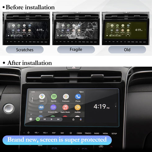 SKTU Screen Protector for 2022 2023 2024 Hyundai Tucson - Anti Scratch Tempered Glass for Navigation