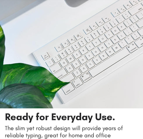 Macally Full Size USB Wired Keyboard for Mac and PC, Plug & Play with 15 Shortcut Keys for Easy Controls & Navigation
