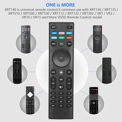 Universal Remote Replacement for VIZIO Smart TV - XRT140 Control for All LED LCD HD 4K UHD HDR TVs