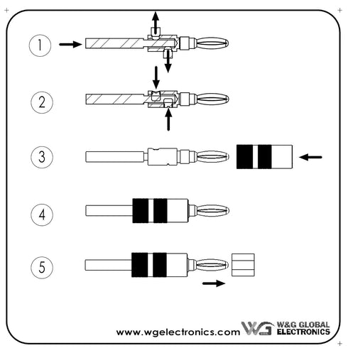 WGGE WG-009 Banana Plugs Audio Jack Connector, 6 Pairs / 12 pcs, 24k Gold Dual Screw Lock Speaker Connector for Speaker
