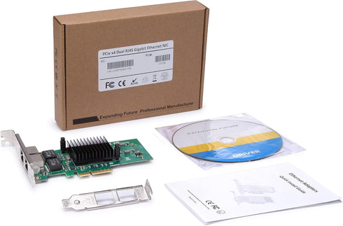 Dual-Port PCIe X4 Gigabit Network Card 1000M Ethernet Adapter with Intel 82576 for Windows/Linux