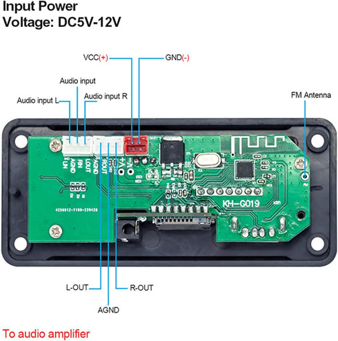 DC 6V 12V Bluetooth Decoder Board, KIMISS Bluetooth 5.0 MP3 Module with Remote Control