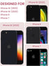 Dretal for IPhone SE 2022/2020 Case,IPhone 8/7 Case,with Tempered Glass Screen Protector,Military Grade Drop Tested Hard Back & Soft Edge Slim Flower Women Girls Phone Protective Cover (Safflower)