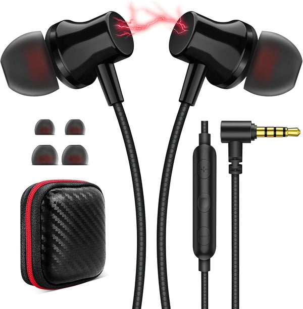 Wired Headphones Earphones for Laptop PC Chromebook, Noise Cancelling Ear Buds with 3.5mm Plug in Audio Jack,