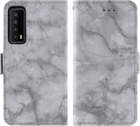 Asuwish Phone Case for TCL Stylus 5G 2022 with Marble Wallet Cover, Tempered Glass Screen Protector, Card Holder Slot