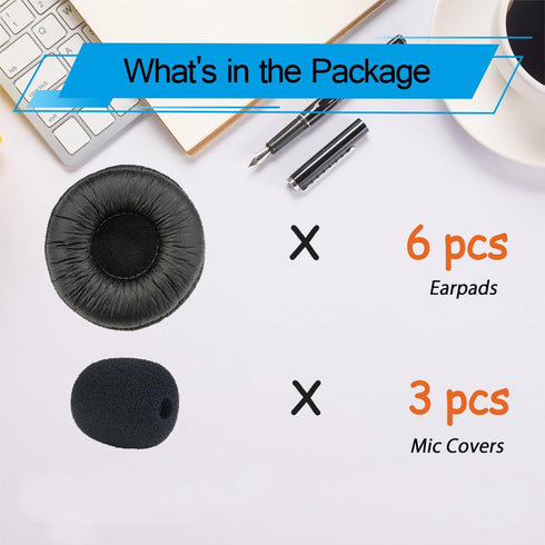 Ear Cushions for Plantronics Headset, Replacement Ear Pads for HW251N, HW261N, HW510, HW520, Blackwire 3210, 3220,