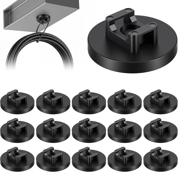 15 Pcs Magnetic Zip Tie Mount Base Black Magnetic Cable Clips Wire